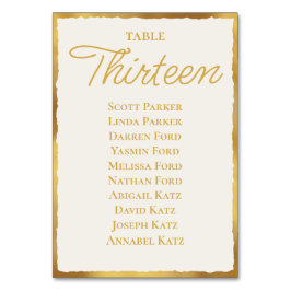 Tarjeta De Mesa Elegancia simple fuera del cuadro de asientos del