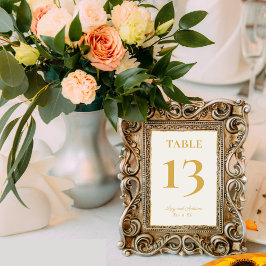 Tarjeta De Mesa Elegancia simple personalizada fuera del borde dor