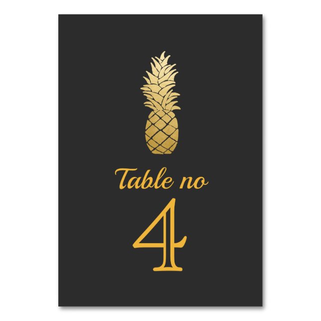 Tarjeta De Mesa Elegancia tropical | Boda de piña (Anverso)