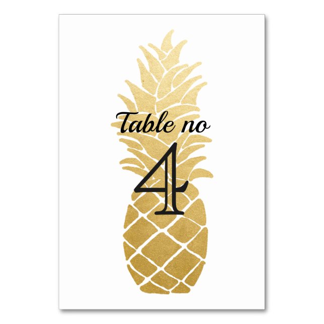 Tarjeta De Mesa Elegancia tropical | Boda de piña (Anverso)