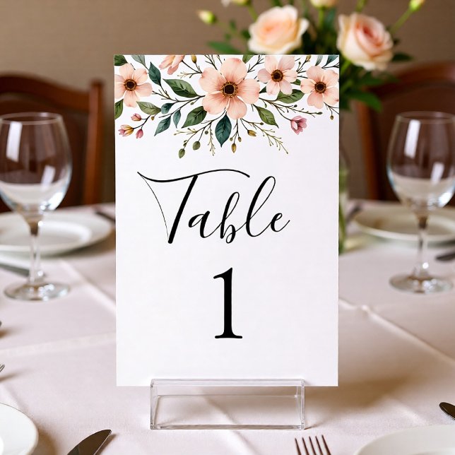 Tarjeta De Mesa Elegant Anemone Wildflower Wedding Table Number  (Subido por el creador)