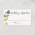 TARJETA DE MESA ELEGANT ANY AGE GOLD GREEN FOLIAGE WREATH BIRTHDAY<br><div class="desc">For any further customisation or any other matching items,  please feel free to contact me at yellowfebstudio@gmail.com</div>