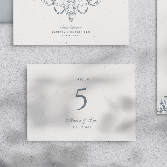 Tarjeta De Mesa Elegant Baroque Wedding Set I Table Number Card (Subido por el creador)
