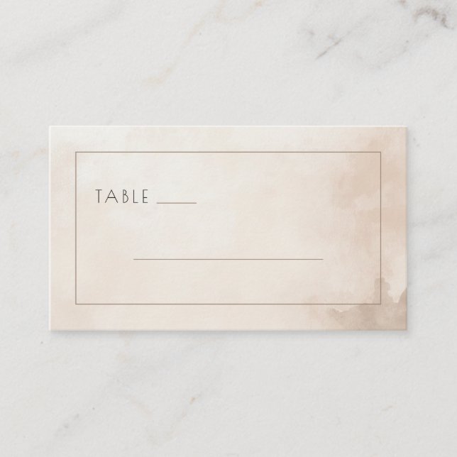 Tarjeta De Mesa Elegant Beige Minimalist Table Sign (Anverso)