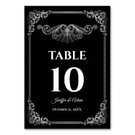 Tarjeta De Mesa Elegant black and whit Gothic Wedding Table number