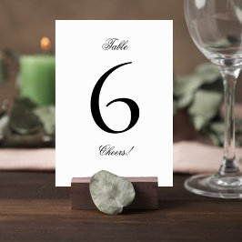 Tarjeta De Mesa Elegant Black and White Wedding Table Number Sign