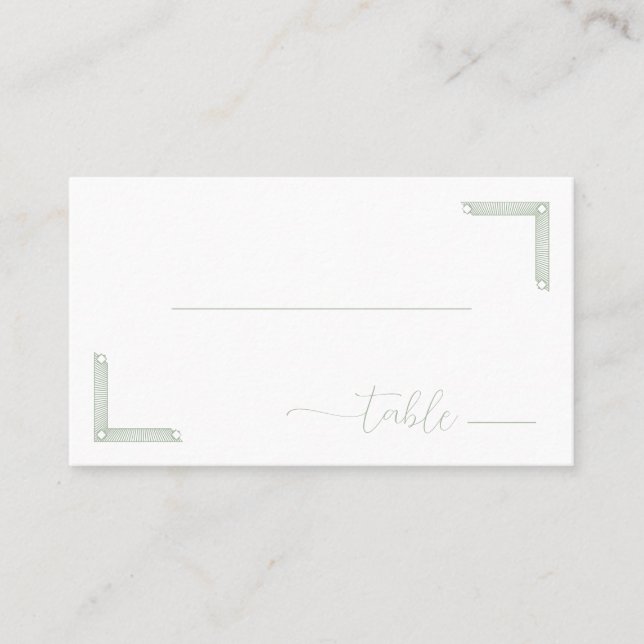 Tarjeta De Mesa Elegant Black Geometric Lines (Anverso)