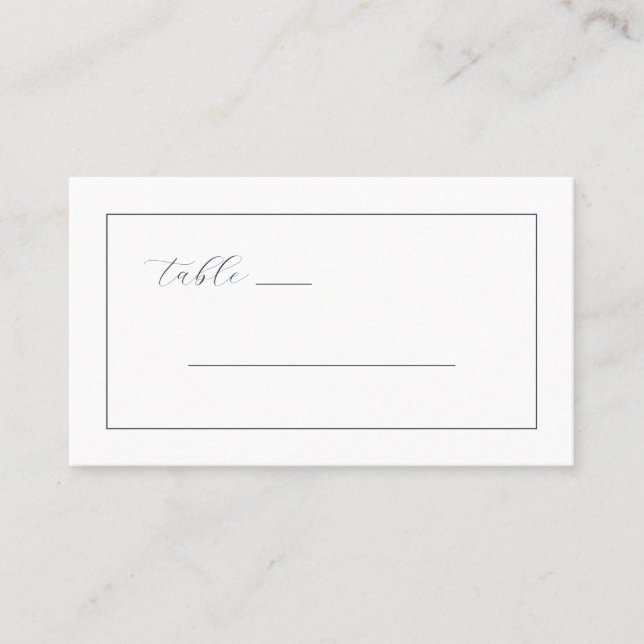 Tarjeta De Mesa Elegant Black Minimalist Table Sign (Anverso)