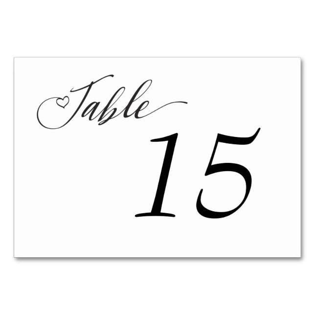 Tarjeta De Mesa Elegant Black White Table number (Anverso)