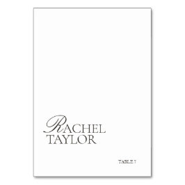 Tarjeta De Mesa Elegant Black & White Wedding Place Card