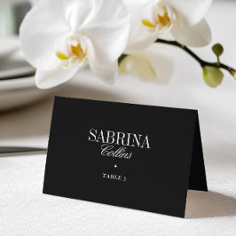 Tarjeta De Mesa Elegant Black & White Wedding Place Card