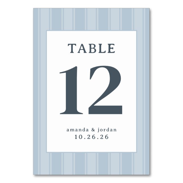 Tarjeta De Mesa Elegant Blue Minimalist Table Sign (Anverso)