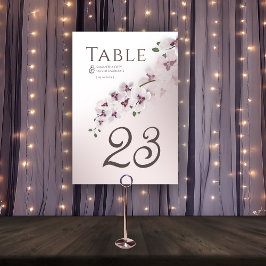 Tarjeta De Mesa Elegant Blush Orchid  Wedding Table Number