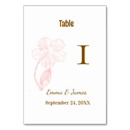 Tarjeta De Mesa Elegant Blush Pink Floral 