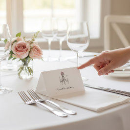 Tarjeta De Mesa Elegant Chandelier Script Name Wedding place card