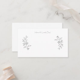 Tarjeta De Mesa Elegant Chic Black & White Botanical Leaves Cards