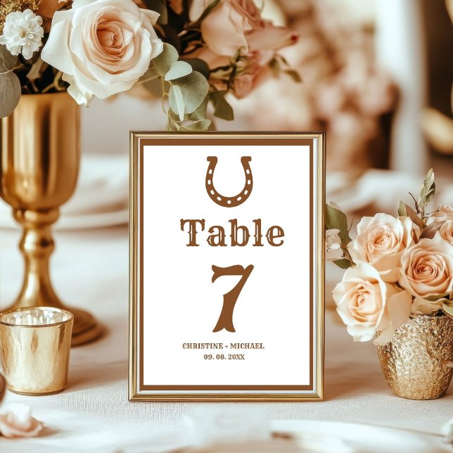 Tarjeta De Mesa Elegant & Chic Boho Western Cowboy Wedding  (Subido por el creador)