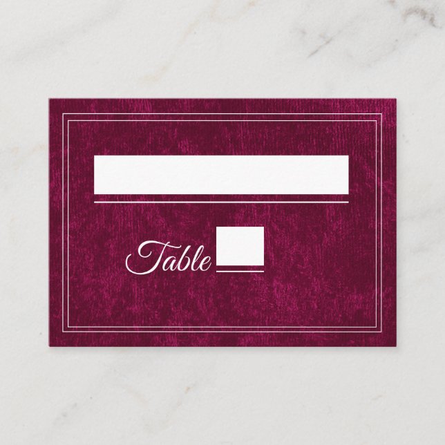 Tarjeta De Mesa Elegant Classic Burgundy Berry Wedding (Anverso)