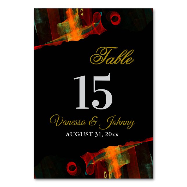 Tarjeta De Mesa Elegant Classic Modern Trendy Pattern #903 Wedding (Anverso)