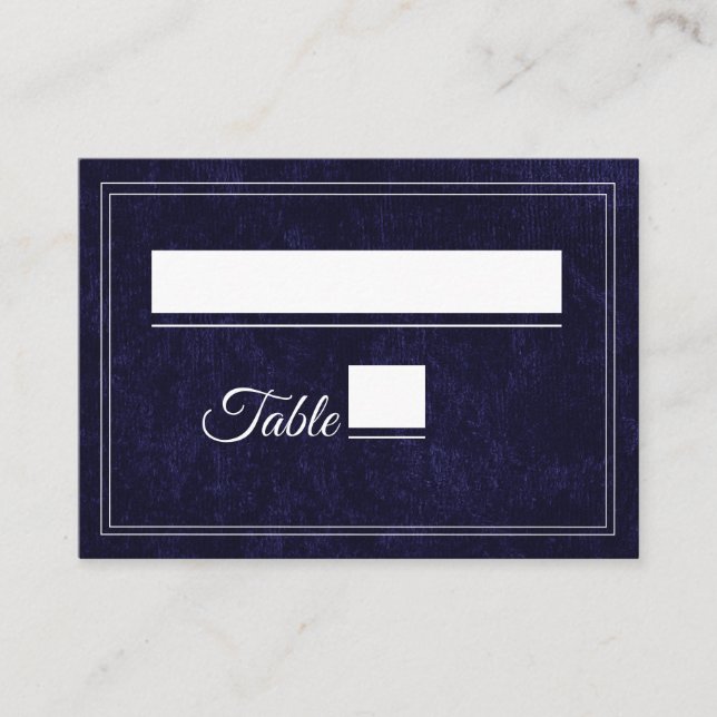 Tarjeta De Mesa Elegant Classic Navy Blue Wedding (Anverso)