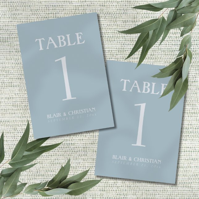 Tarjeta De Mesa Elegant Coastal Blue Modern Wedding (Guide guests to their seats of your coastal wedding day with this Elegant Coastal Blue Table Number!)
