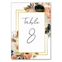 Tarjeta De Mesa Elegant Customizable Floral Table Number Cards