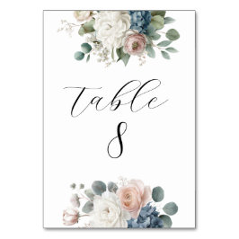 Tarjeta De Mesa Elegant Customizable Floral Table Number Cards