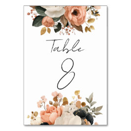 Tarjeta De Mesa Elegant Customizable Floral Table Number Cards