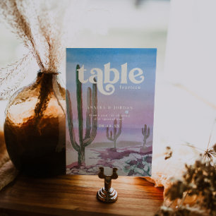 Tarjeta De Mesa Elegant Desert   Cactus Verde Boda Personalizada