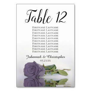 Tarjeta De Mesa Elegant Dusty Purple Rose Seating Chart Wedding