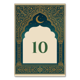 Tarjeta De Mesa Elegant Emerald and Gold Arch Wedding Table Number