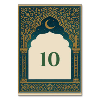 Tarjeta De Mesa Elegant Emerald and Gold Arch Wedding Table Number