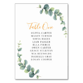 Tarjeta De Mesa Elegant Eucalyptus Greenery Wedding