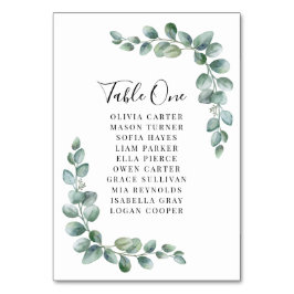 Tarjeta De Mesa Elegant Eucalyptus Greenery Wedding