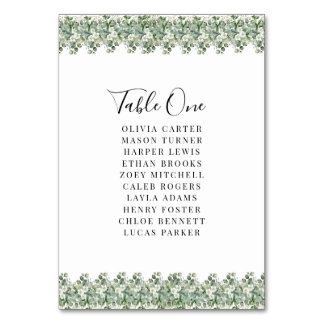 Tarjeta De Mesa Elegant Eucalyptus Greenery Wedding