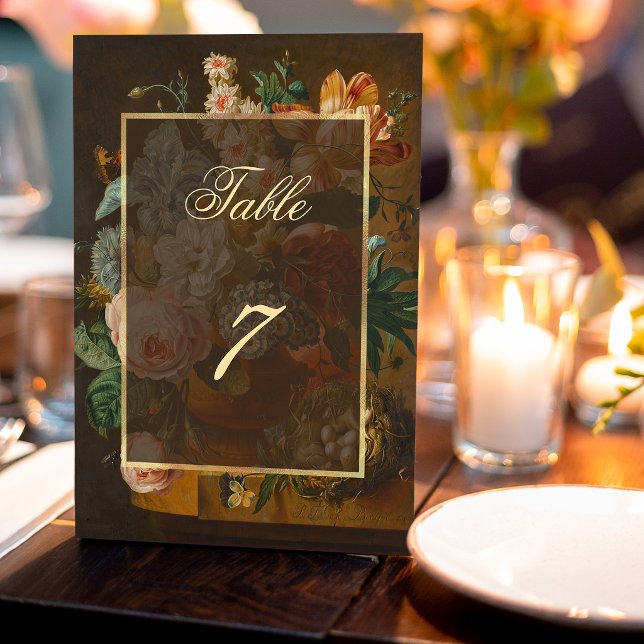 Tarjeta De Mesa Elegant Fine Art Floral Still Life Wedding (Subido por el creador)