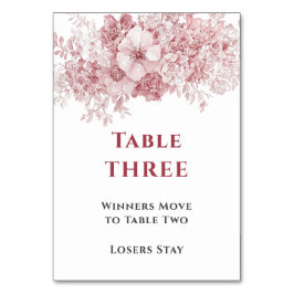 Tarjeta De Mesa Elegant Floral Bunco Table Three