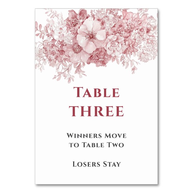 Tarjeta De Mesa Elegant Floral Bunco Table Three (Anverso)