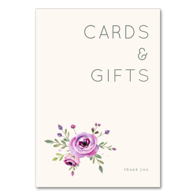 Tarjeta De Mesa Elegant Floral Cards & Gifts (Anverso)