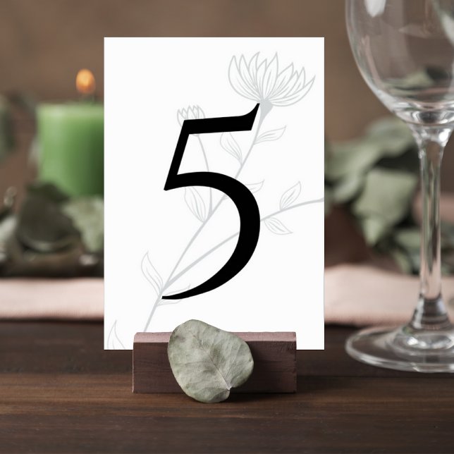 Tarjeta De Mesa Elegant Floral Wedding Table Number (Subido por el creador)