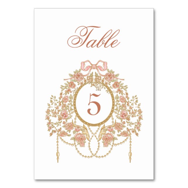 Tarjeta De Mesa Elegant Frame Table Number (Anverso)