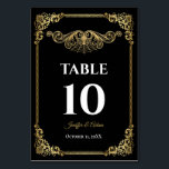 Tarjeta De Mesa Elegant gold Gothic Wedding Table number<br><div class="desc">Gothic Halloween Alternative Wedding Table Number</div>