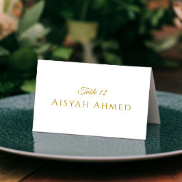 Tarjeta De Mesa Elegant Gold Script Islamic Wedding Place Card