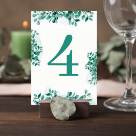 Tarjeta De Mesa Elegant Greenery Wedding Table Number Card