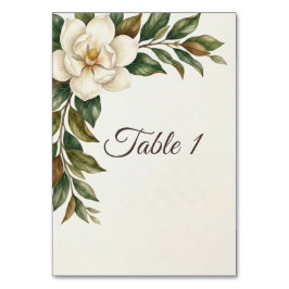 Tarjeta De Mesa Elegant Ivory Magnolia Wedding