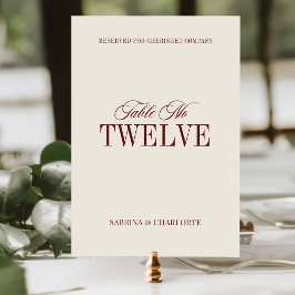 Tarjeta De Mesa Elegant Ivory Old Money Wedding Table Number