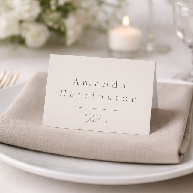 Tarjeta De Mesa Elegant Minimal Taupe Wedding Place Card  (Subido por el creador)