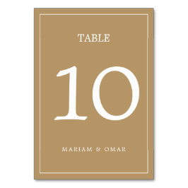 Tarjeta De Mesa Elegant Minimalist Border Gold Wedding