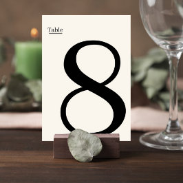 Tarjeta De Mesa Elegant Minimalist Wedding Table Number Card