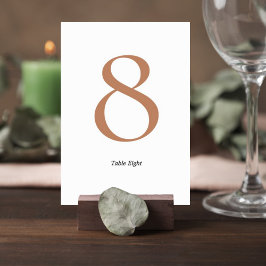 Tarjeta De Mesa Elegant Minimalist Wedding Table Number Card